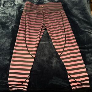 ZYIA Pink and Black Striped Leggings
